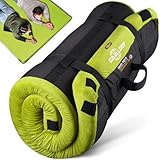 GAIALOOP 3 Inch Memory Foam Camping Mattress, Dual Layer Thick Sleeping Camp Pad for Car Tent Cot, Roll-Up Portable Glamping Floor Bed for Guests Sleepover[Full: 75 * 54 * 3']