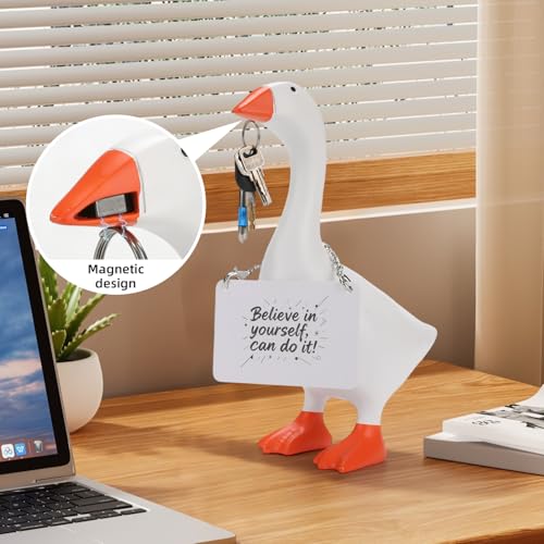 Estatua Decorativa Office Desk Goose 7 Pulgadas Blanca miniatura 5