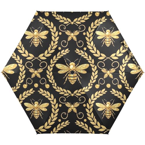 Parapluie de voyage noir abeille vintage GAIREG compact pour sac