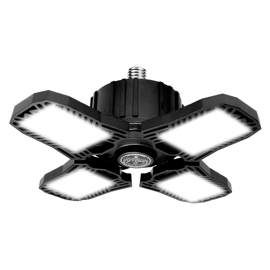 120W LED Garage Lights Bulb Deformable Ceiling Fixture Workshop Lamp 4 Leaf-image-47