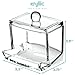 Kryllic Qtip Dispenser Holder - Strong & Durable Glass Jar for Qtips, Swabs, Bobby Pins, Toothpicks - Neutral, Fits Perfectly on Bathroom Countertop Vanity