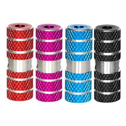 Tidevib Lot de 2 paires de peg en alliage d'aluminium pour vélo de montagne BMX avec rainures antidérapantes pour essieu avant et arrière Noir