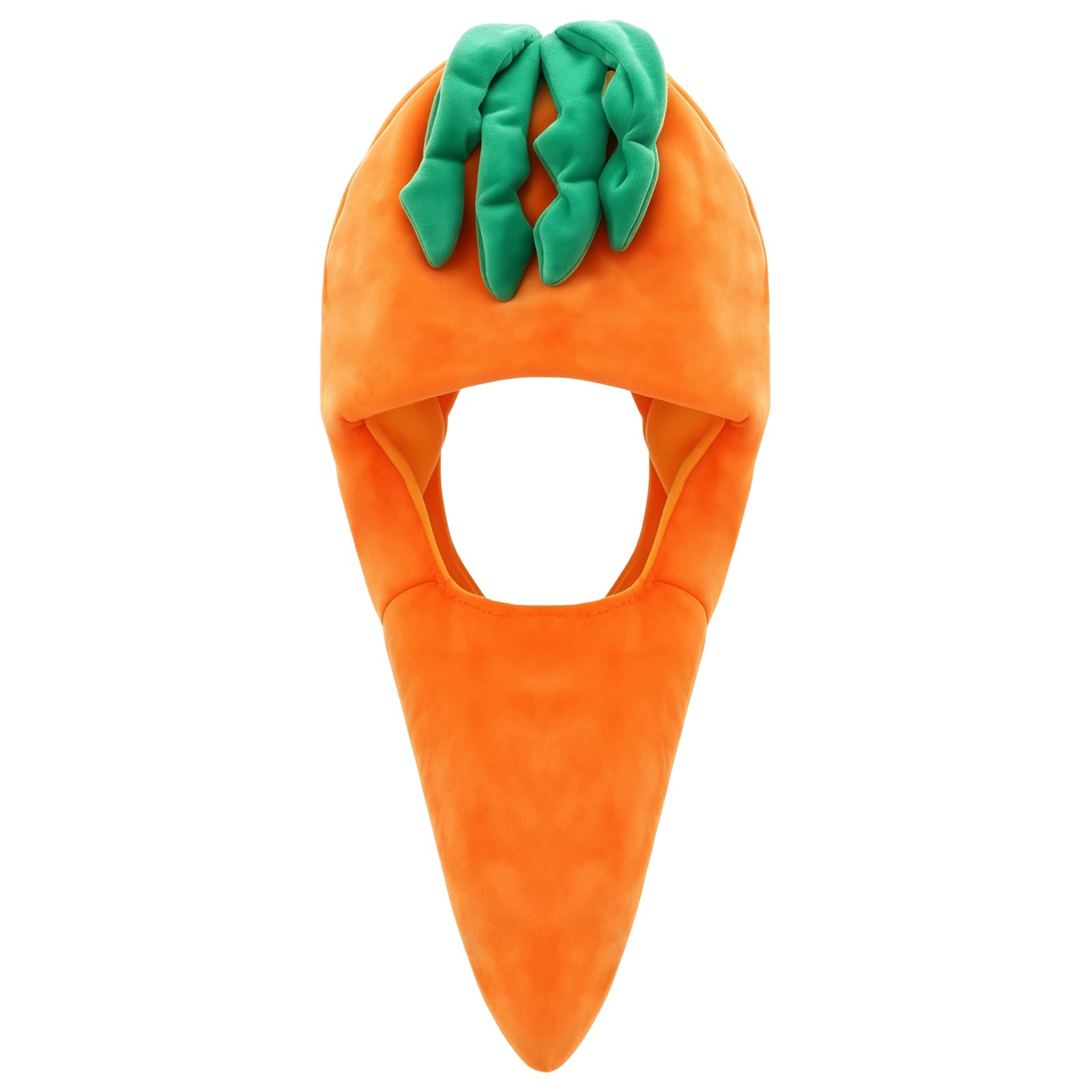 BORFUE Orange Carrot Hat with Green Leaves Novelty Funny Vegetable Costume Hat Halloween Easter Headgear Accessory Party Cosplay Photo Prop