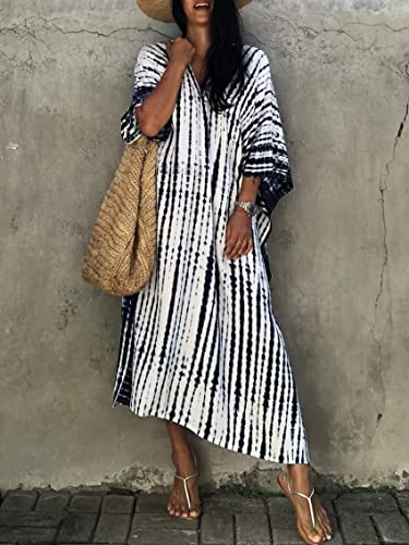 Image of Kaftan Dresses for Women Plus Size Summer Beach Dress with Print and Swim Cover Ups