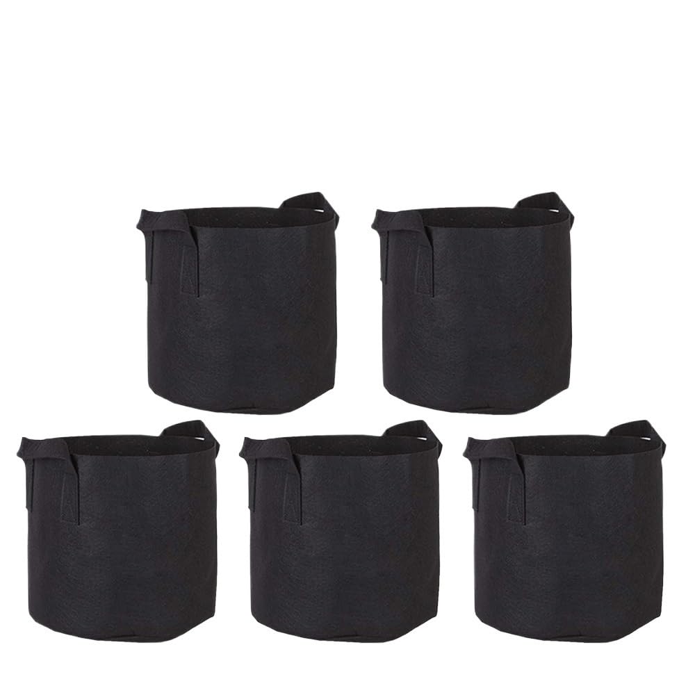 Grow Bags 5 sacs en feutre avec poignées en tissu de jardinage pour cultiver des légumes (70 x 40 cm)