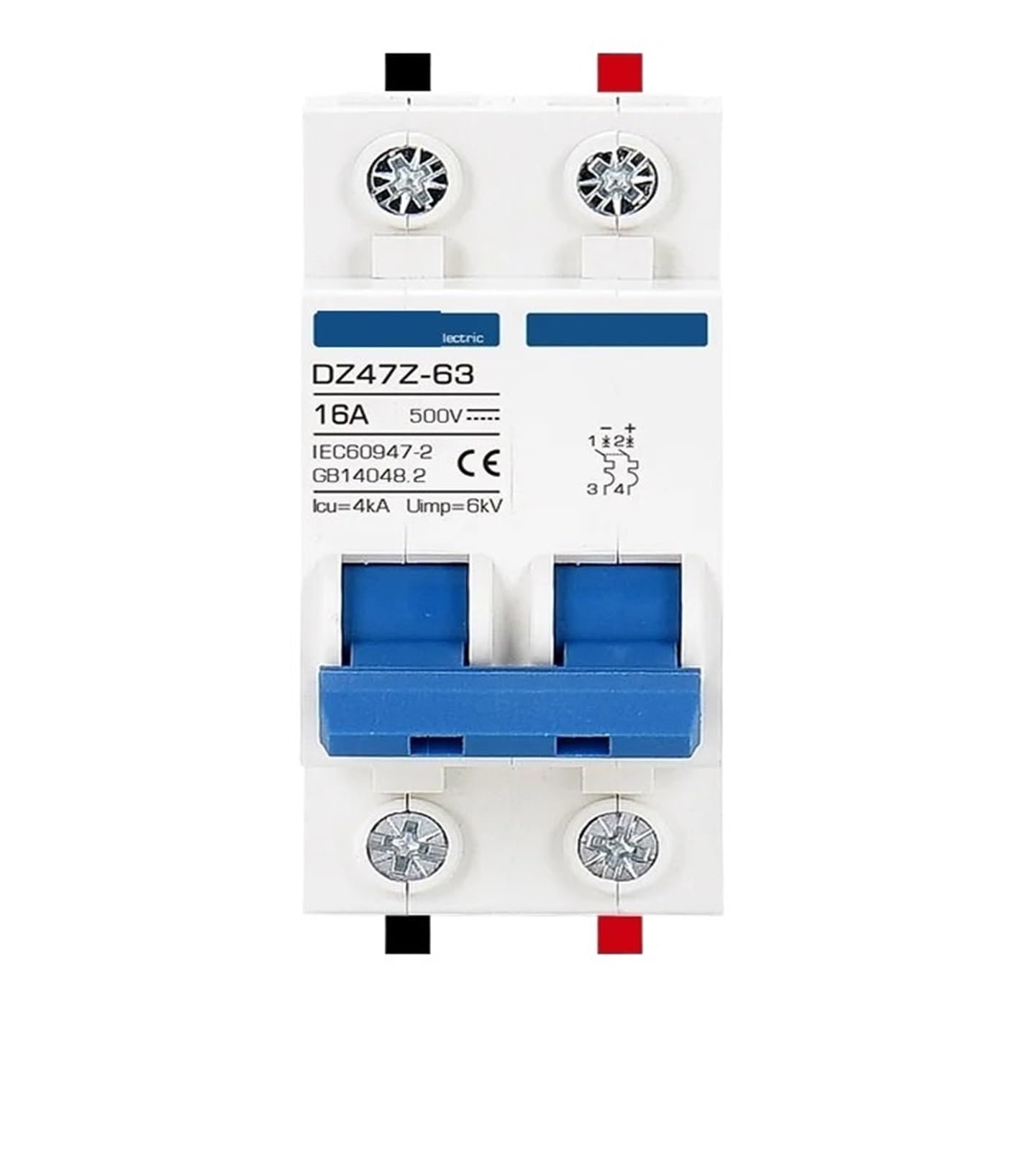 LEOTNNDQ Solar Photovoltaic DC Circuit Breaker PV Switch MCB DC250V 500V 1000V 16A 32A 40A 50A 63A Air Switch 100A 125A(2P DC500V,63A)