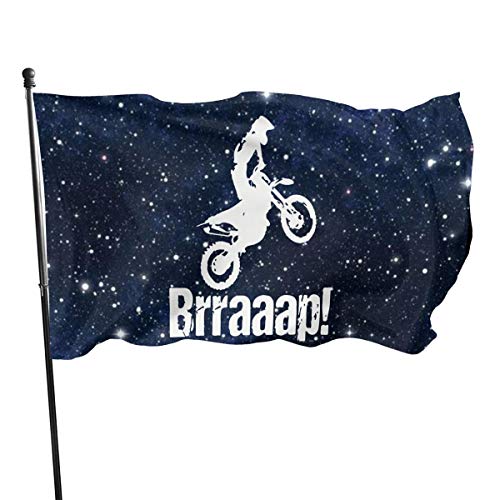 Bandera Brraaap Moto De Cross Motocross, Banderines Pancarta Resistente A La Intemperie Banners Impermeable Bandera Balcón Para Interior Festivales Balcón 90X150cm
