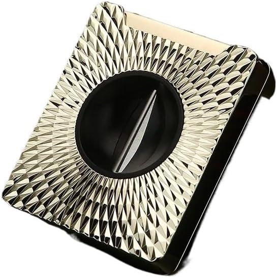 Cigar Cutter V Shaped Metal Scissors - Portable One Click Press Trimmer, Gold Silver Toned Three Dimensional Carving Tool(Silver)