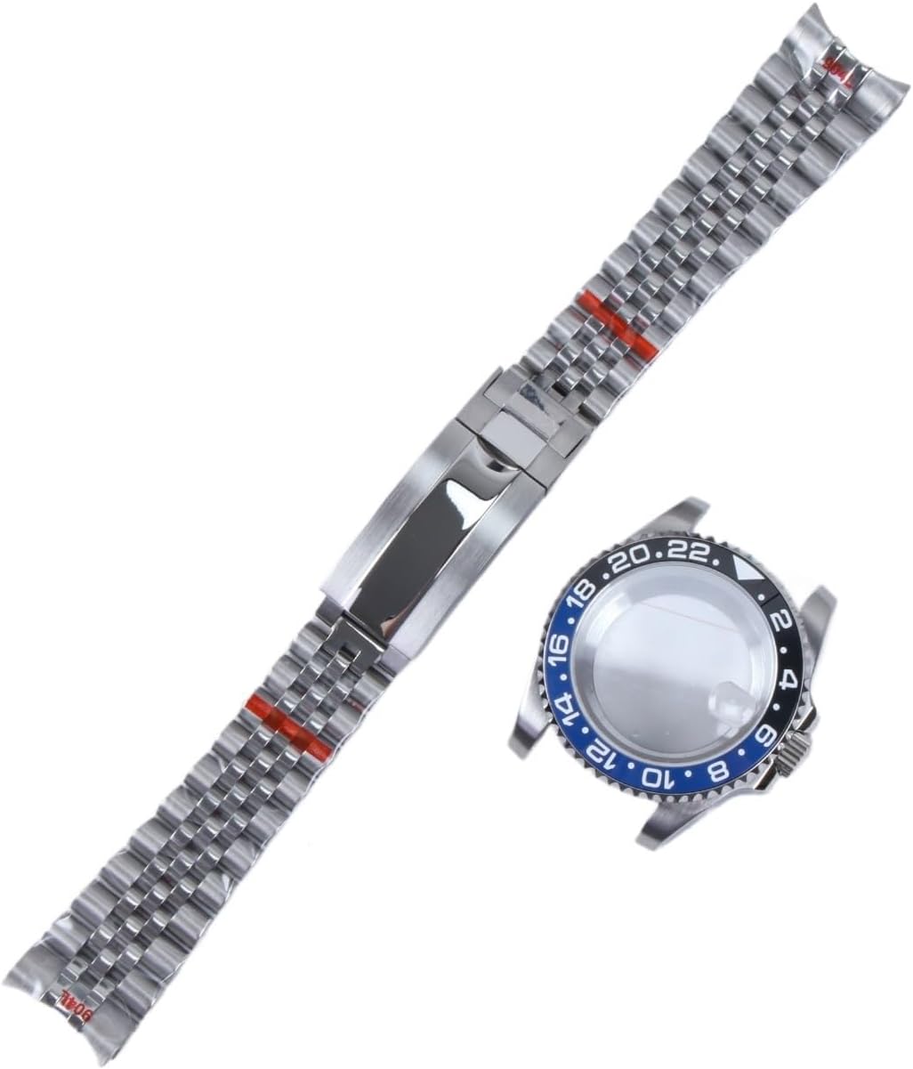 40mm Diver Watch Case Mod Kit with GMT Bezel and Sapphire Glass - Compatible with - NH35 NH36 NH34 Movement