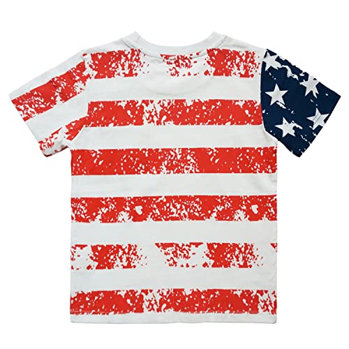 Mrocioa USA American Flag 4th of July Shirt for Boy Girl Kids Stars Stripes Patriotic T-Shirt3