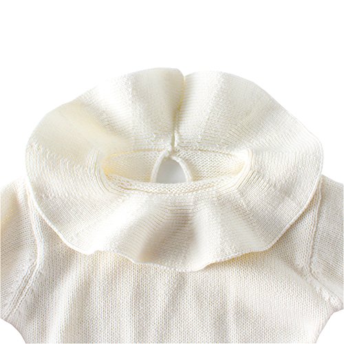 Pinleck Baby Girls Sweet Knitted Fleece Romper Long Sleeve Ruffle Jumpsuit Sweater Dress (Brown, 73/3-6 Months) #TOP2