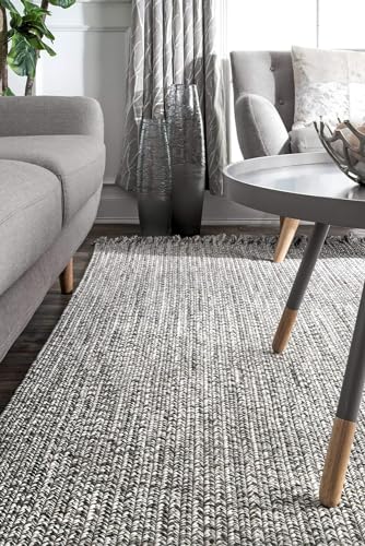Image of Premium Handwoven Braided Cotton Rectangular Carpet 1.5x6 Feet | Soft & Durable Floor Rug for Living Room, Bedroom & Kids Room | Anti-Slip, Washable & Eco-Friendly Color - Light Grey