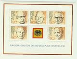 bundespost privatisierung  BRD Block 18 (kompl. Ausgabe) postfrisch Bundespräsidenten der Bundesprepublik Deutschland, 80 Pf./Pfennige [Briefmarken, Walter Scheel, Theodor Heuss, Heinrich Lübke, Karl Carstens. Gustav Heinemann)