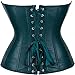 Corsets for Women Faux Leather Corset Top Steampunk Corsets Zipper Bustier Pirate Costume Dark Green 6X-Large