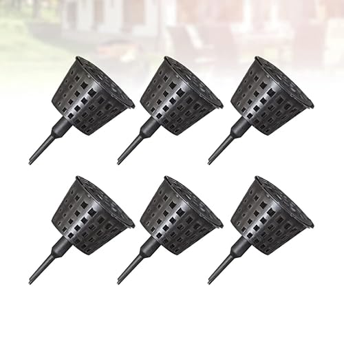 Miniatura 9 de Happyyami 50 cestas de fertilizantes de plástico portátiles, cesta de orquídeas fertilizantes, cesta de malla de fertilizante con tapa, caja de