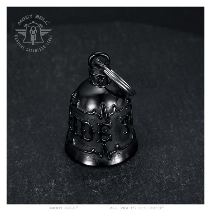 Moto campana ECG RIDE TO LIVE Portafortuna MOCY BELL Acciaio inox nero