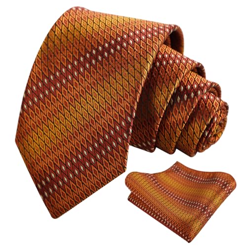 Image of Alizeal Mens 3.15'' Gradient Novelty Pattern Tie Set with Pocket Square Casual Color Tie Set
