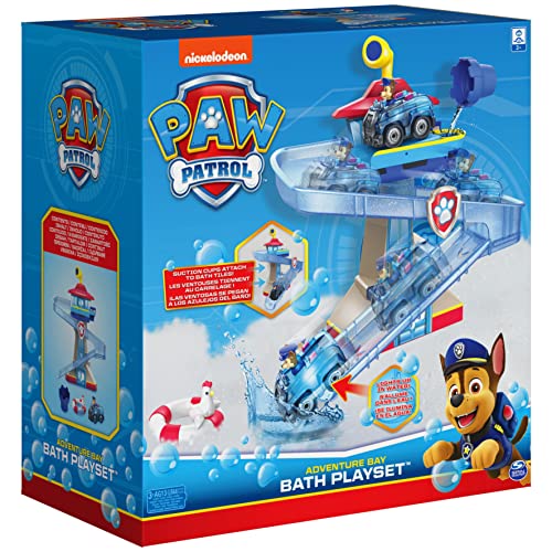 Paw Patrol, Adventure Bay Bath Playset With Light-Up Chase Vehicle, Bath Toy For Kids Aged 3 And Up #TOP6