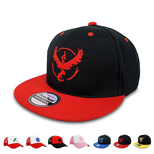 PopCrew Embroidered Team Trainer Hat for Anime Cosplay Costume, Trucker, Snapback Cap (Team Valor S)