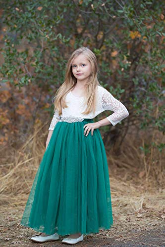 Image of Topmaker Flower Girl Dress for Toddler Baby Girls,Lace Tulle Dress for Wedding,Birthday Party,Photoshoot,Special Occasion