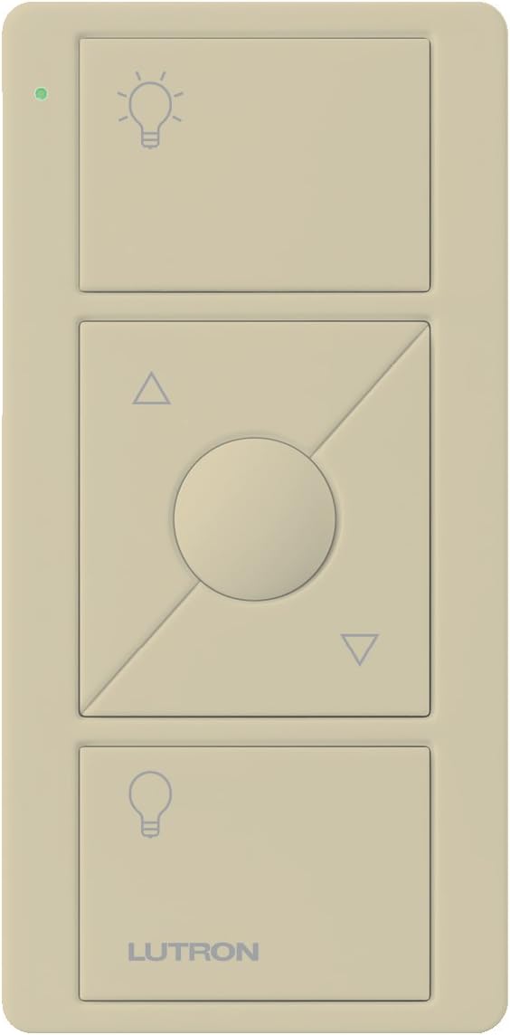 Lutron Pico Remote for Caseta Smart Dimmer Switch, 3-Button Control with Raise/Lower and Preset Lighting Level, For Table Top or Wallmount Use, PJ2-3BRL-GIV-L01, Ivory