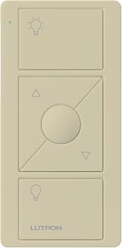 Lutron Pico Remote for Caseta Smart Dimmer Switch ، 3-Button Control with Raise / Lower and Preset Lighting Level، for Table Top or Wallmount Use، PJ2-3BRL-GIV-L01، Ivory