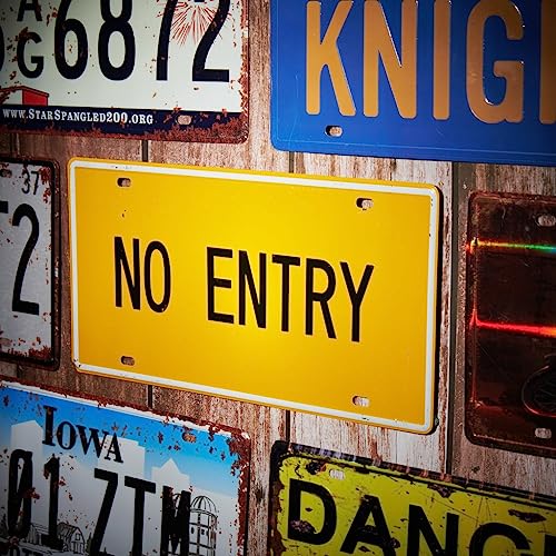 Image of Eazywagon No Entry Multipurpose Metal Signs - License Wall Plate, Decorative Car Tag - Ideal for Cafe, Restaurant, Shop, Home, Hotel, Club, Office, Living Area