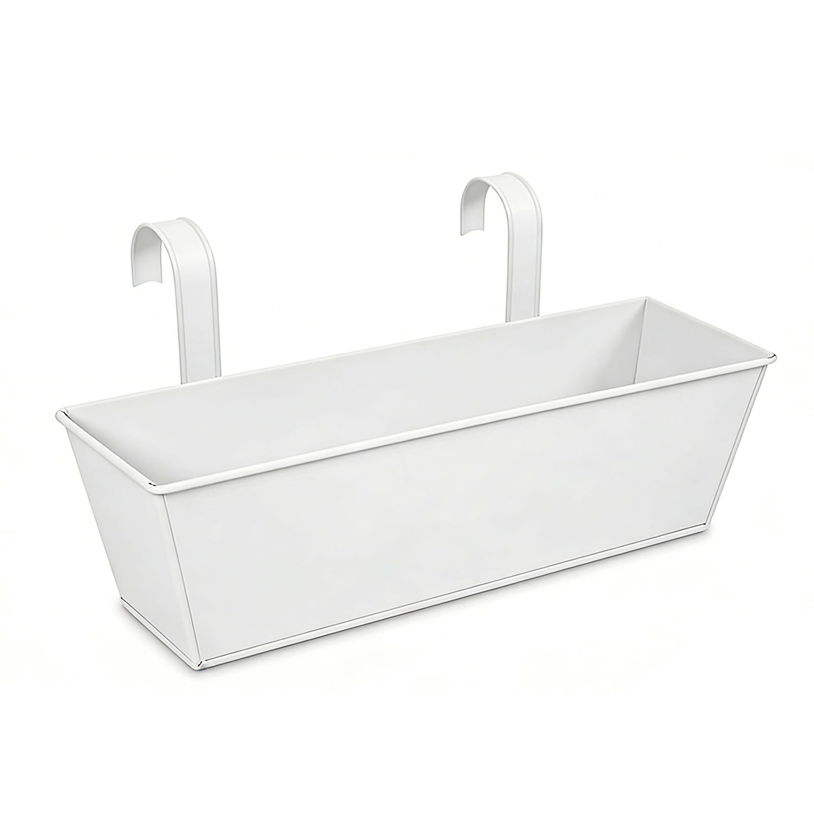 Cocoarm Metalowa Wisząca Donica 2 szt. Donica z metalową balustradą 16,3 X 5,5 X 4,9 Cala z Hakami Drenażowymi dla Użytkowników Balkonów, Ganków, Płotów Ogrodowych (Duży)