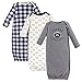 Hudson Baby Baby Cotton Gowns, Football 3-Pack, 0-6 Months