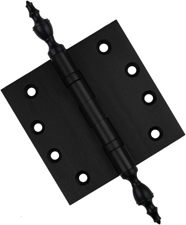 - Embassy Door Hinge Solid Brass - 4 x 4 Inch, Heavy Duty, Black, Ball Bearings, Rust Resistant Stainless Steel Pin, Architectural Designer Grade, Home Improvement, 3 Pack