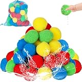 DIYASY 96 Pcs Reusable Water Balls, Sponge Soaker Balls Water Balloons for kids Outdoor Games Toys Summer Backyard Outside Pool Party Fun Adults Boys Girls