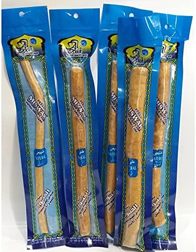 Al-Khair - 5 bâtonnets à mâcher Miswak ou Siwak à base de plantes, 20 cm de long, emballés sous vide, pour soins dentaires naturels, obtenus à partir de l'arbre Peelu (Alarak)