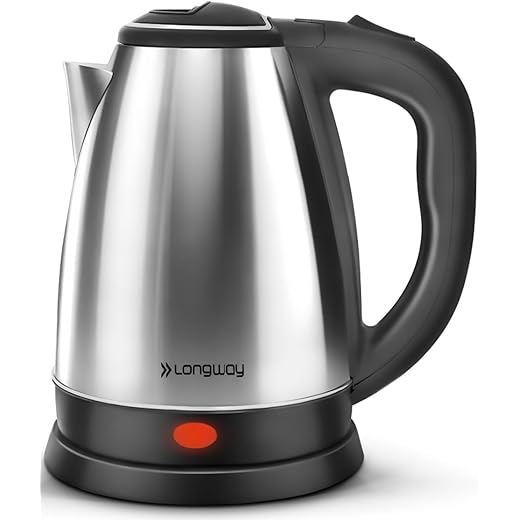 Longway Kestro 2 Liter Electric Kettle with Stainless Steel Body for Boiling (Black & Silver, 1500 Watt)