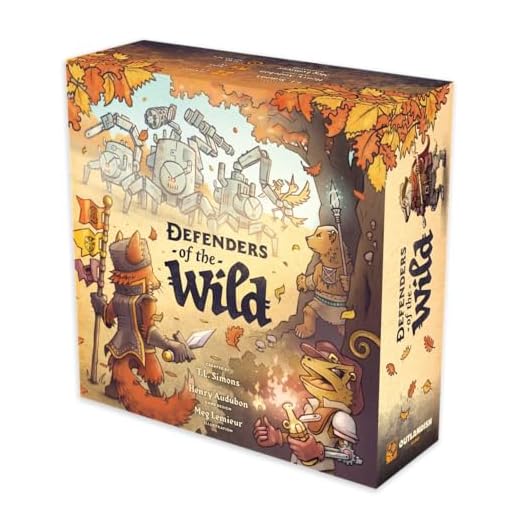 Outlandish Games: Defenders Of The Wild - Gioco da tavolo per controllo area fantasy, gioco cooperativo alimentato da carte di animali contro macchine, età 14 anni, 1-4 giocatori