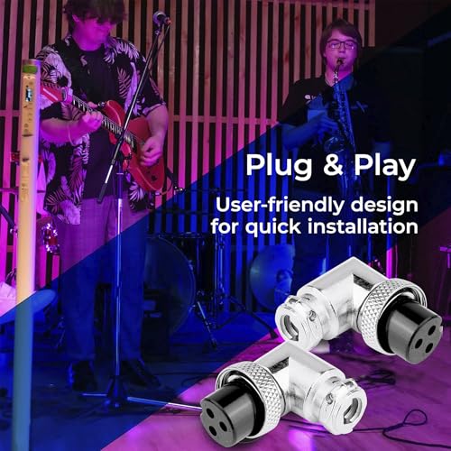 Image of MX 3 Pin XLR Microphone pin Pure Copper Nickel Plated Pins1 for High Conductivity microphone (3-pin Male Connector Right-Angle, Pack of 4, Male Connector)