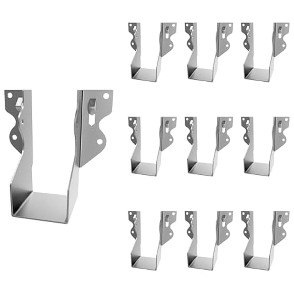 Figgritid Silver 10Pcs Lu24 2X4 Galvanizing Face Mount Joist Hangers For Wood Hurricane Ties Rafter Ties