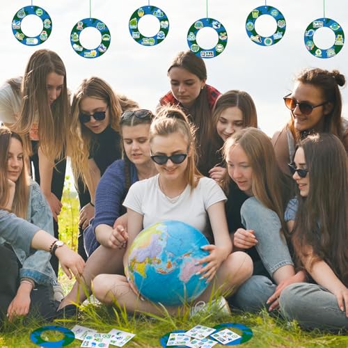 Lunmon 24 Pcs Earth Day Craft Earth Day Party Favors Gifts DIY Hanging Ornament Make Your Own Kit Save The Planet World Environment Day Decorations for Environment Protection Activity Classroom