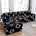Housse de canapé à Impression géométrique élastique Housse de Coussin de canapé Extensible pour Salon Coin L Forme Anti-dérapant Housse de canapé A23 2 Places
