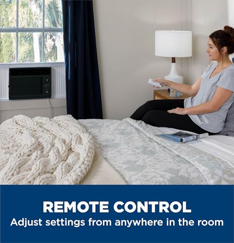 GE 6,000 BTU Electronic Window Air Conditioner, Black Compact AC Cools Rooms up to 250 sq ft, Digital Controls with Remote, Energy Saver Mode, 24Hr Timer, Easy Install Kit Included by GE - Image 6