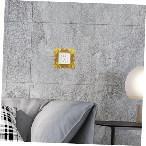 Calcomanía para enchufe doble plástico rectangular retro dorado luminoso 6