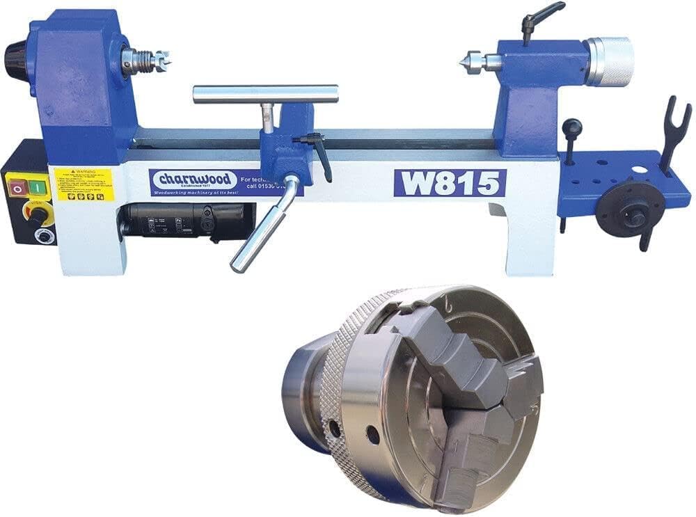 Charnwood W815P Variable Speed Mini Woodturning Lathe With 3 Jaw Chuck from B&Q