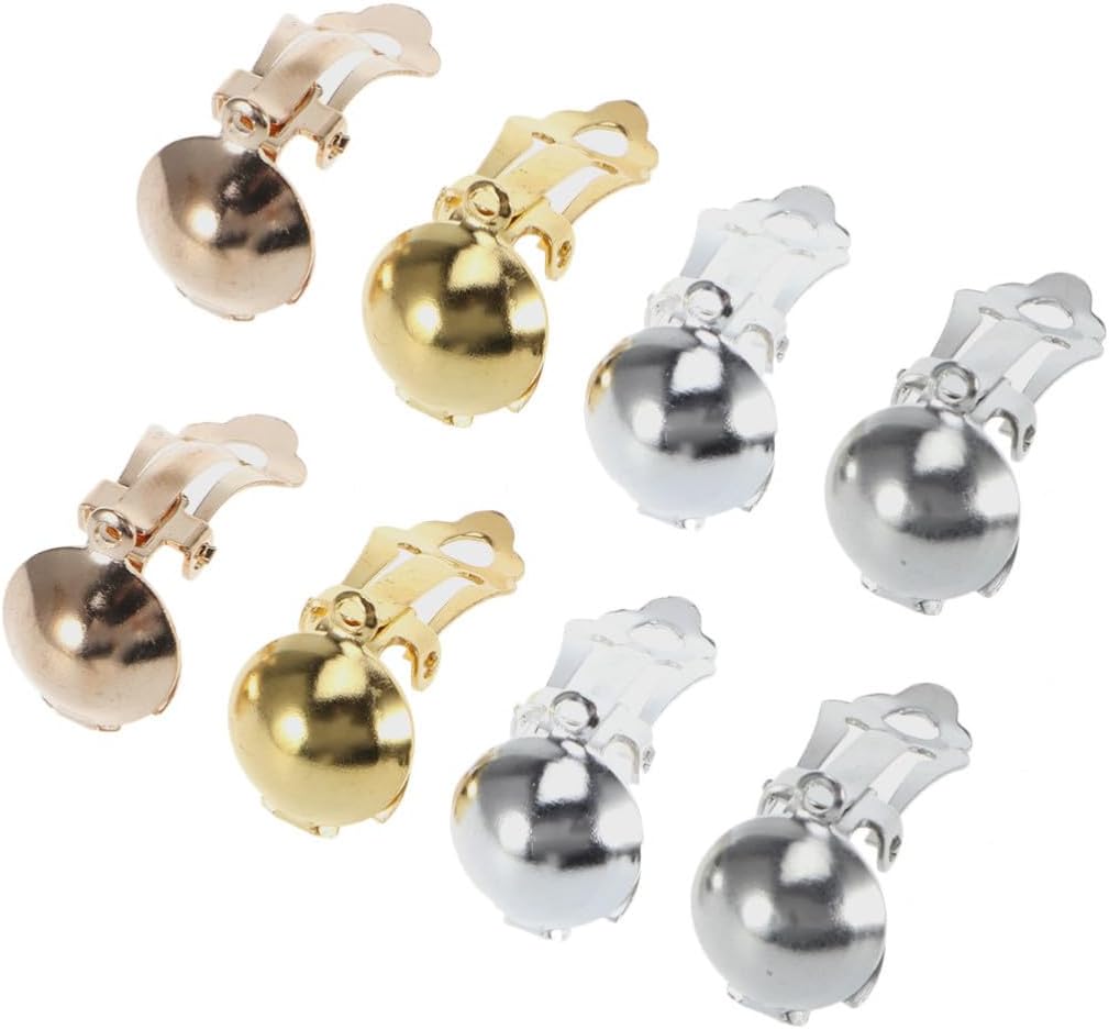 OKUMEYR 80pcs DIY Ear Clip Accessories for Jewelry Making, Alloy Semicircle