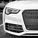DFKAHF Car Front Bumper Fog Light Lamp Grille Compatible For Audi A5 S5 RS5 B8.5 2013-2016 Glossy Black Grill Cover Mesh Honeycomb(Left Side)