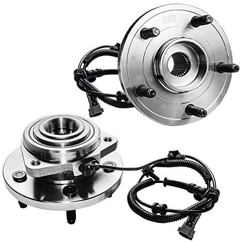 Image of Detroit Axle - Front Brake Kit for 2005-2010 Jeep Grand Cherokee 2006-2010 | Commander Drilled & Slotted Brake Rotors Wheel Bearing Hubs Assembly 10pc Wheel Lug Nuts 2007 2008 2009 Replacement