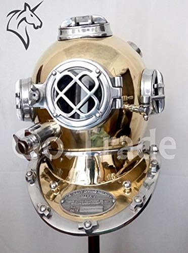 Vintage Solid Brass Sea Scuba Divers Diving Helmet Antique US Navy