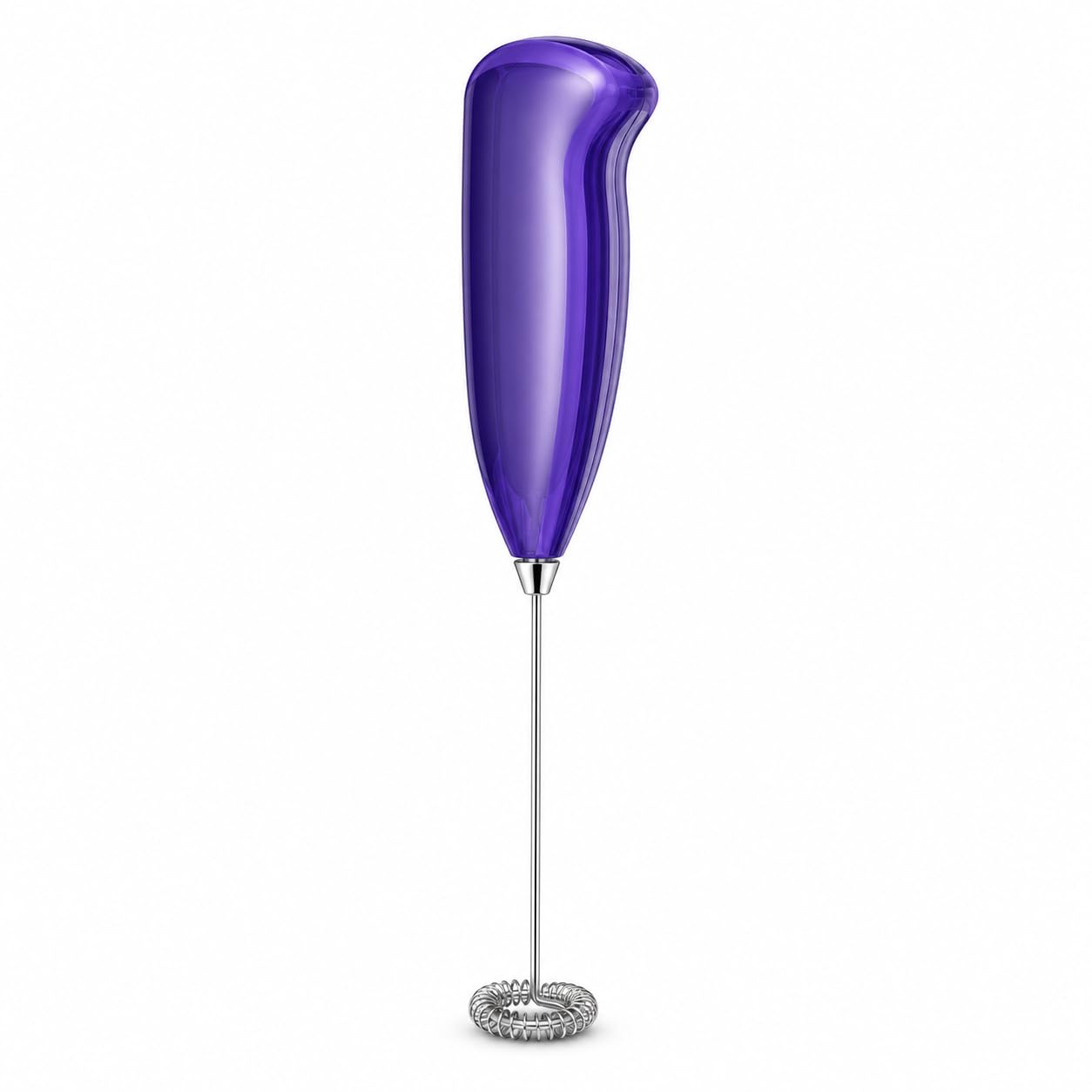 Electric Milk Frother Whisk, Handheld Battery Operated Stainless Steel Coffee Foam Maker and Mini Drink, Cappuccino, Hot Chocolate, Matcha, Milkshakes, Protein Shakes and Eggs at Home, Purple