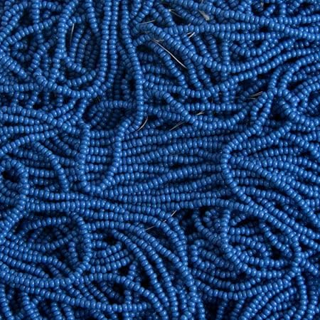 Czech Glass Seed Beads 12/0 (1.9mm Diameter) Strung Opaque Medium Blue DIY Jewelry Making Beads - 500g Bulk Bag by Preciosa (Jablonex)