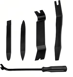 5 PCS Auto Trim Removal Tool Kit, Plastic Pry Tool Set, Pry Bar Set for Automotive Body Car Interior Door Panel Dashboard Console Radio System Repair and Maintenance (Black)