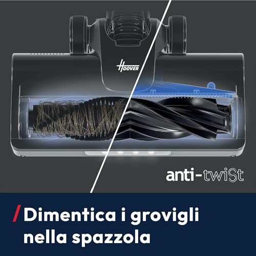 Hoover HF1 Plus Scopa Elettrica Senza Fili con Modalità Turbo, Spazzola All Floor con Tecnologia Anti-Twist, Autonomia 45 Minuti, Quick Park&Go, Luci LED [HF1PZ10H] - Immagine 3