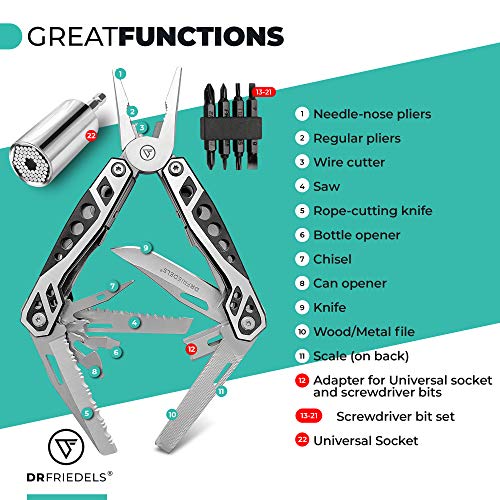 Drfriedels 22-In-1 Stainless Steel Multitool Safety Lock With Universal Socket #TOP1